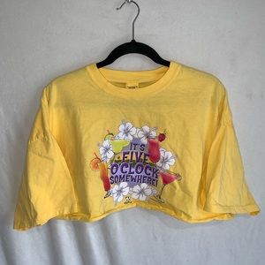 Vintage Yellow Cropped Tee